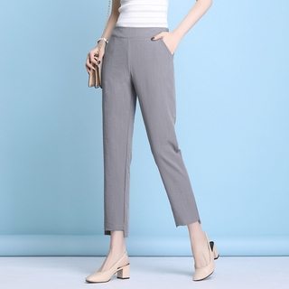 Fashion Women's Ankle Pants Plain High Waist Trousers Formal Work Plus Size  Casual Pants
