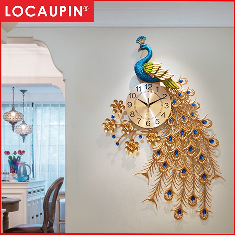 Locaupin Peacock Clocks and Watches Wall Clocks Living Room Home Clock Modern Wall Decoration