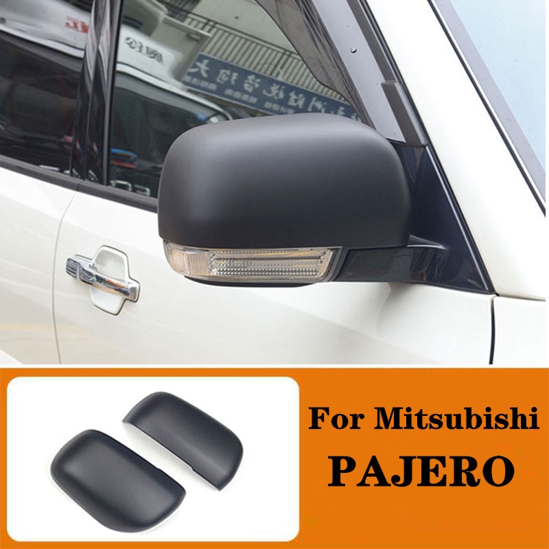 Black matt Rear View Side Mirror Cover for Mitsubishi PAJERO 2007 2008 ...
