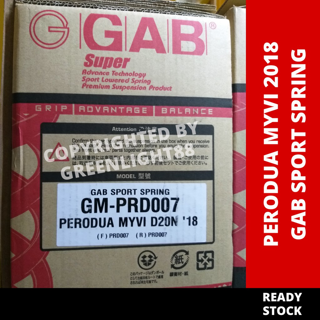 (100% ORIGINAL) PERODUA MYVI 2018 GAB SPORT SPRING (1 SET 4 PCS ...