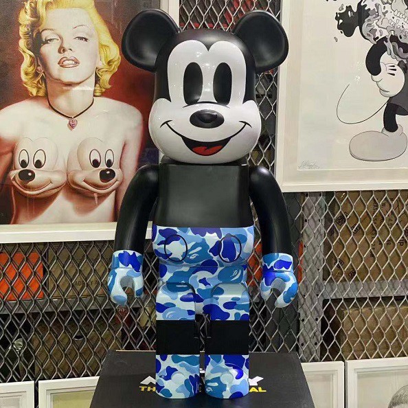 Bearbrick 1000% BAPE Mickey Mouse Black Blue Camo | Shopee Malaysia