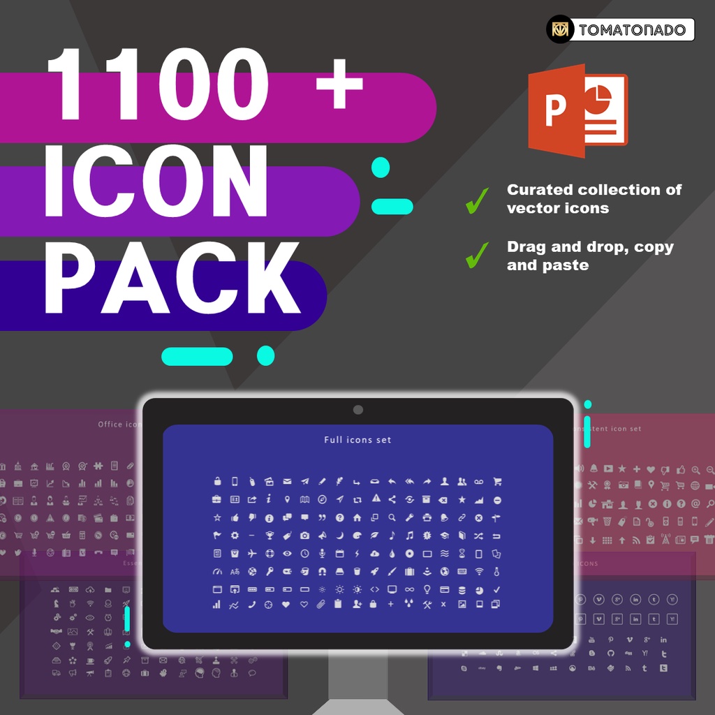 1100 + Vector Icon Pack [PowerPoint] Fully customizable | Shopee Malaysia