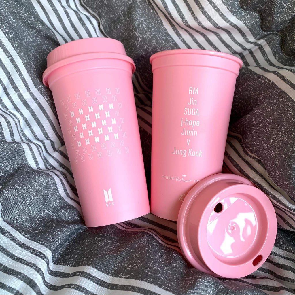 [NEW] BTS Pop-Up House of BTS Reusable pink tumbler