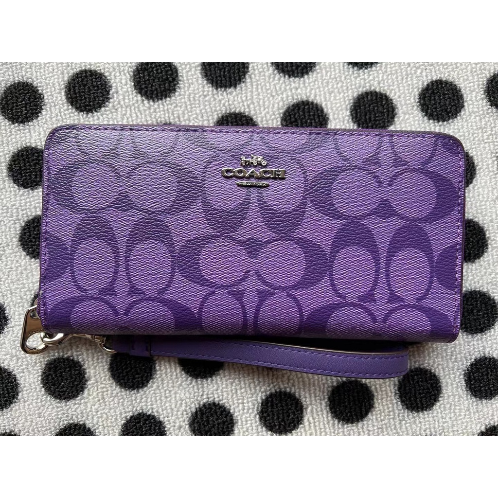 Coach new long wallet women fashion zipper wallet classic wrist bag in ...