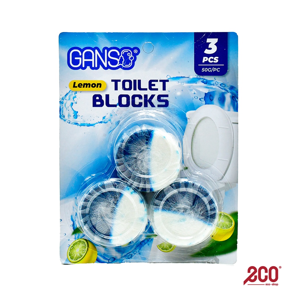 Ganso Toilet Block Cleaner with Lemon Scent (50g x 3 Pcs/Pack) AD-L004 ...