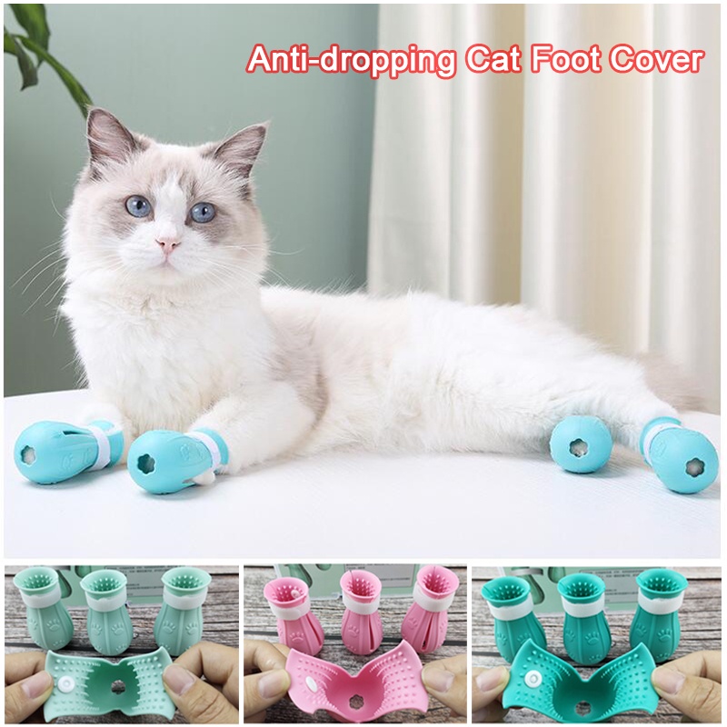 Cat Nail Cover Cat Foot Cover Cat Shoes Bathing Cat Antiscratch Paw