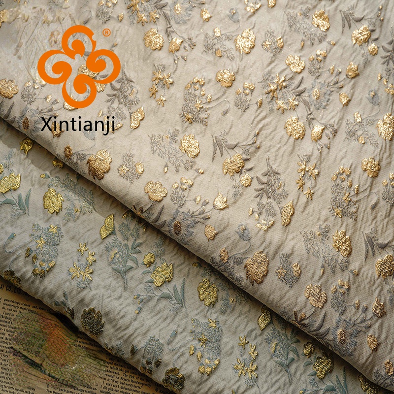 Gold 374 Silk Jacquard