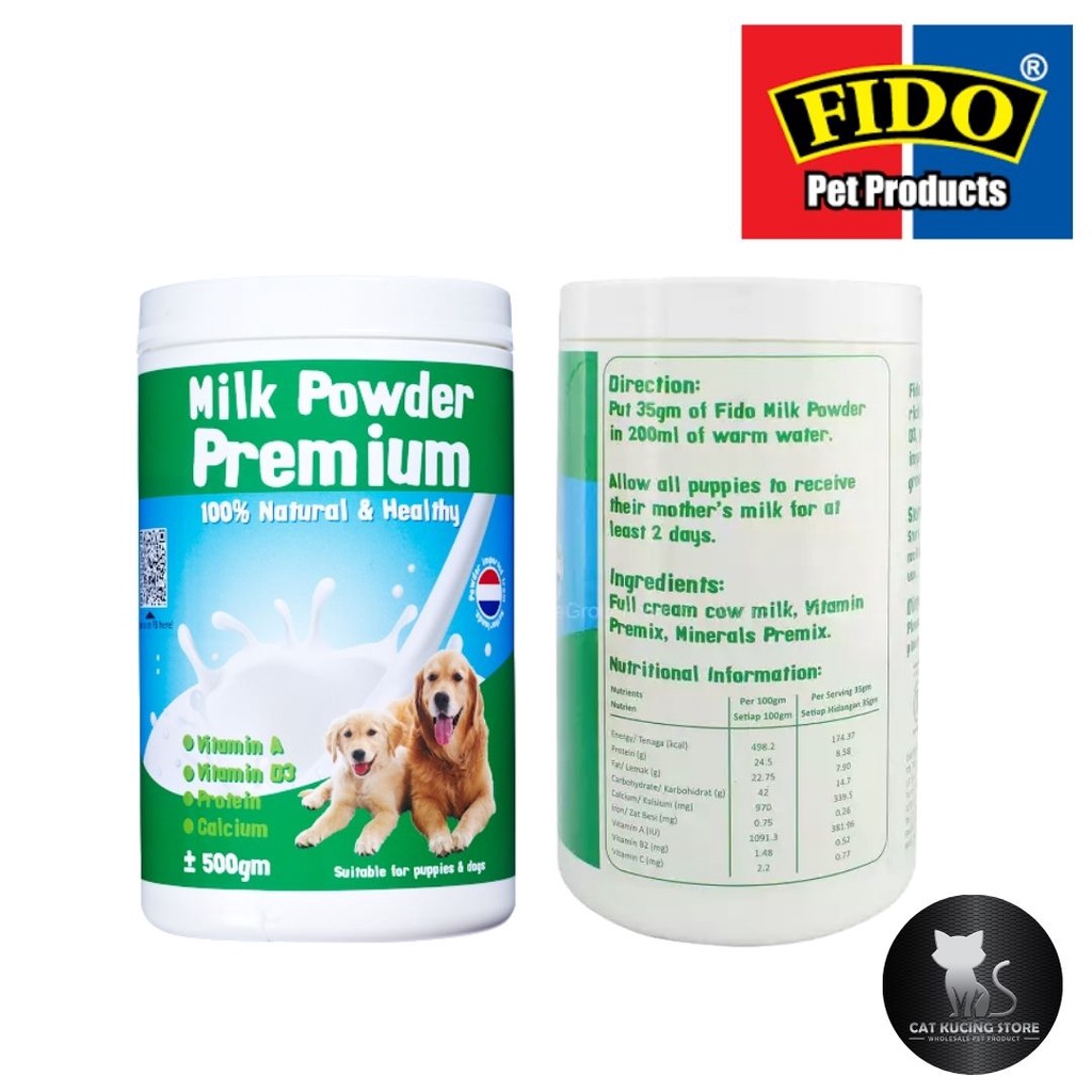 FIDO Premium Cat Dog Milk Powder 500gm Pet Goat Milk Powder Susu Kucing Shopee Malaysia