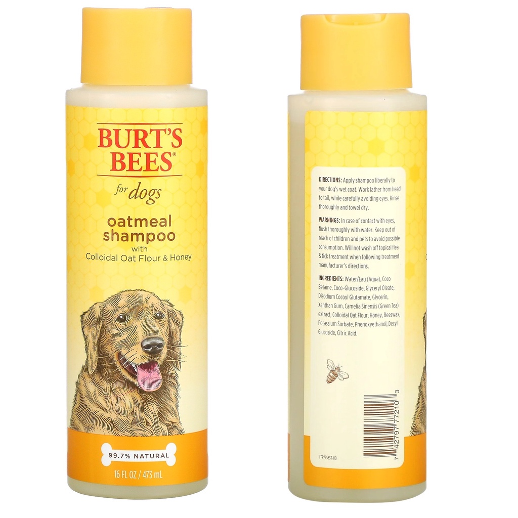 Burt s Bees Oatmeal Shampoo for Dogs with Colloidal Oat Flour Honey 473ml Cleans Pet Skin Moisturize Shine Boosting Shopee Malaysia