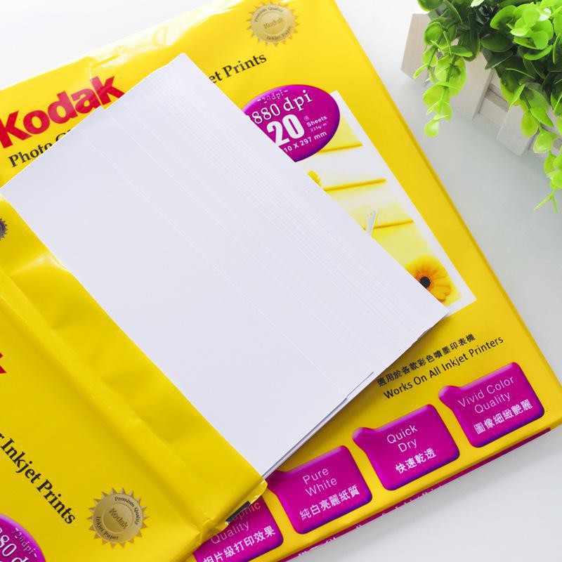 A4 Kodak Glossy Photo Paper 230gsm-20 Sheets/pack A4 Waterproof Glossy ...