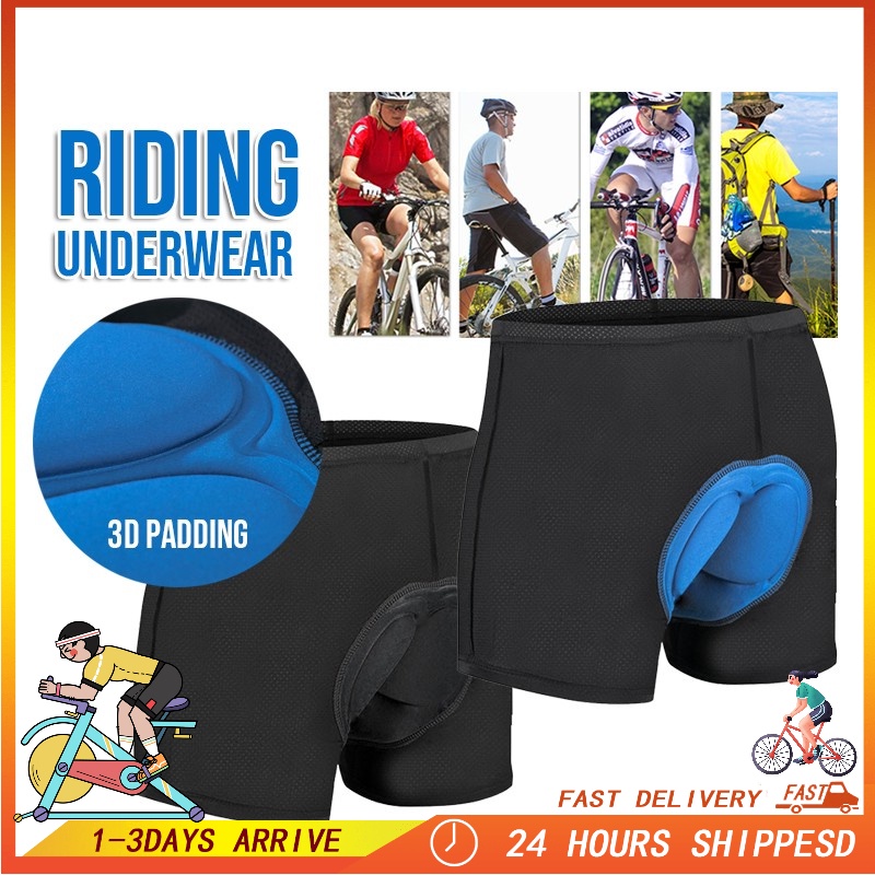 Men Women Cycling Shorts Bicycle Bike Underwear Pants Soft Sponge Gel 3D  Padded