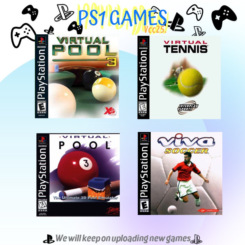 PS1 DISC Virtual Pool/Virtual Open Tennis/Viva Soccer [100% BRAND NEW ...