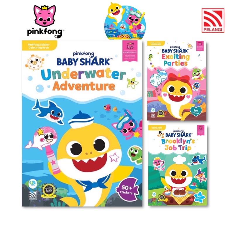 [MBO] Baby Shark Sticker Colouring Book / Phonics Activity Book / Maths ...