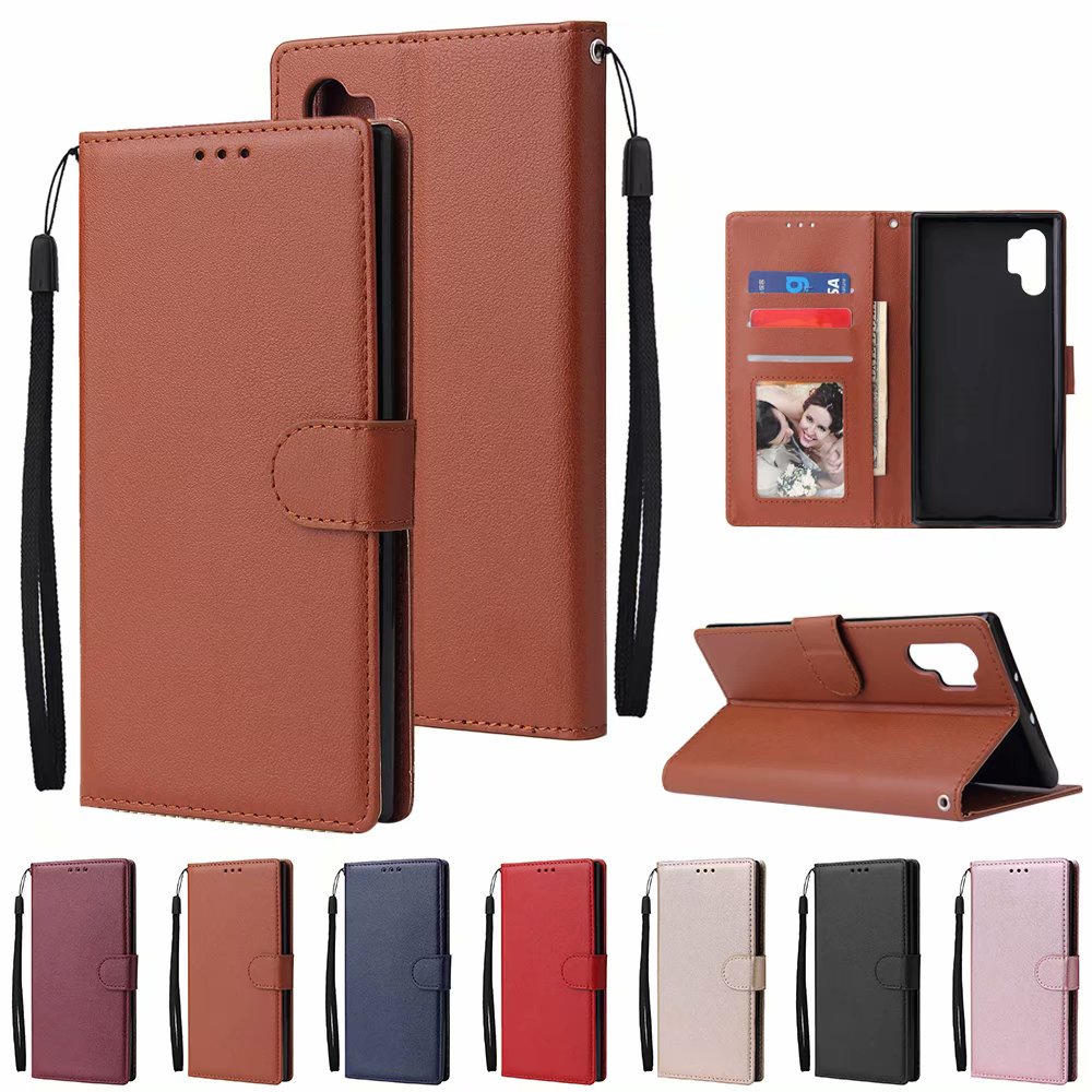 Casing Samsung Galaxy Note 10 plus 20 Ultra Flip Cover Wallet Case pu  Leather Soft TPU Silicone bumper With Card Slots Pocket mobile phone