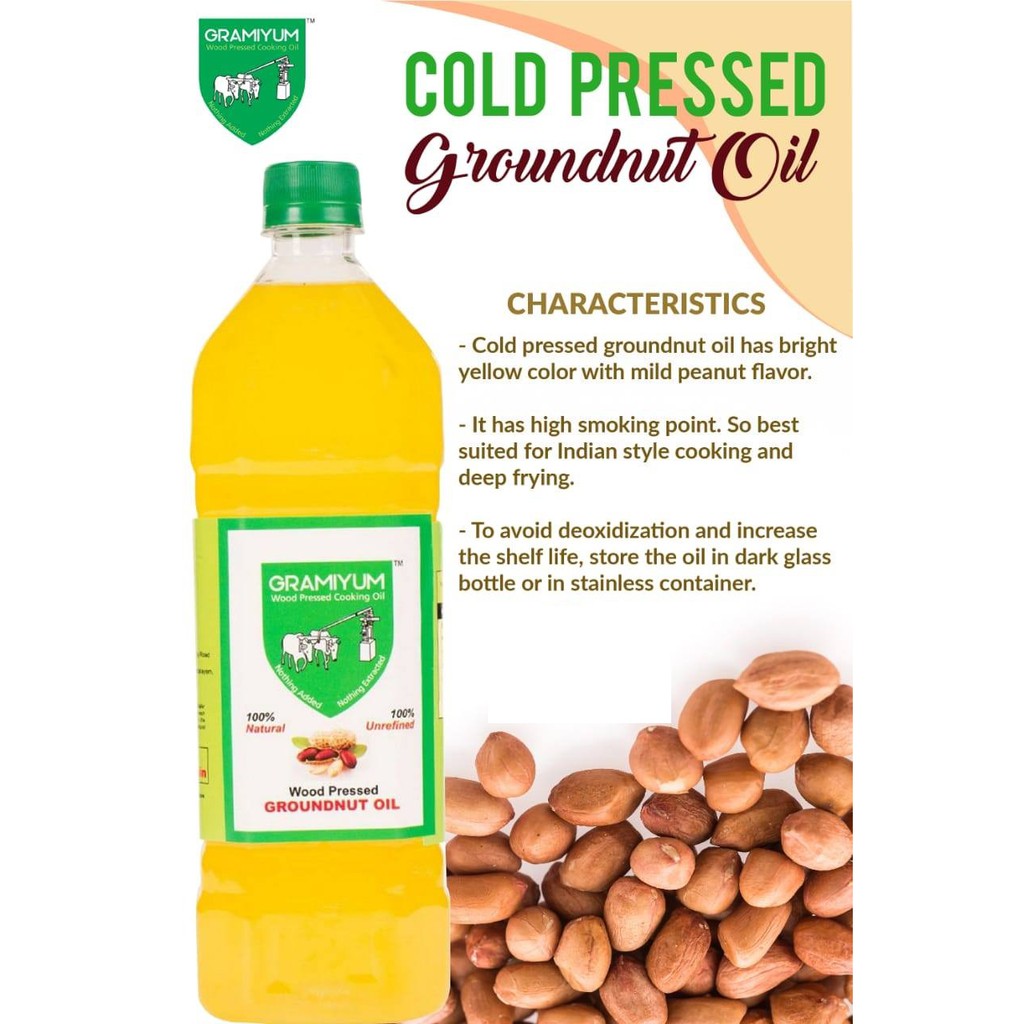 Gramiyum Cold Pressedwood Pressed Marachekku Groundnut Oil 1ltr Shopee Malaysia 3497