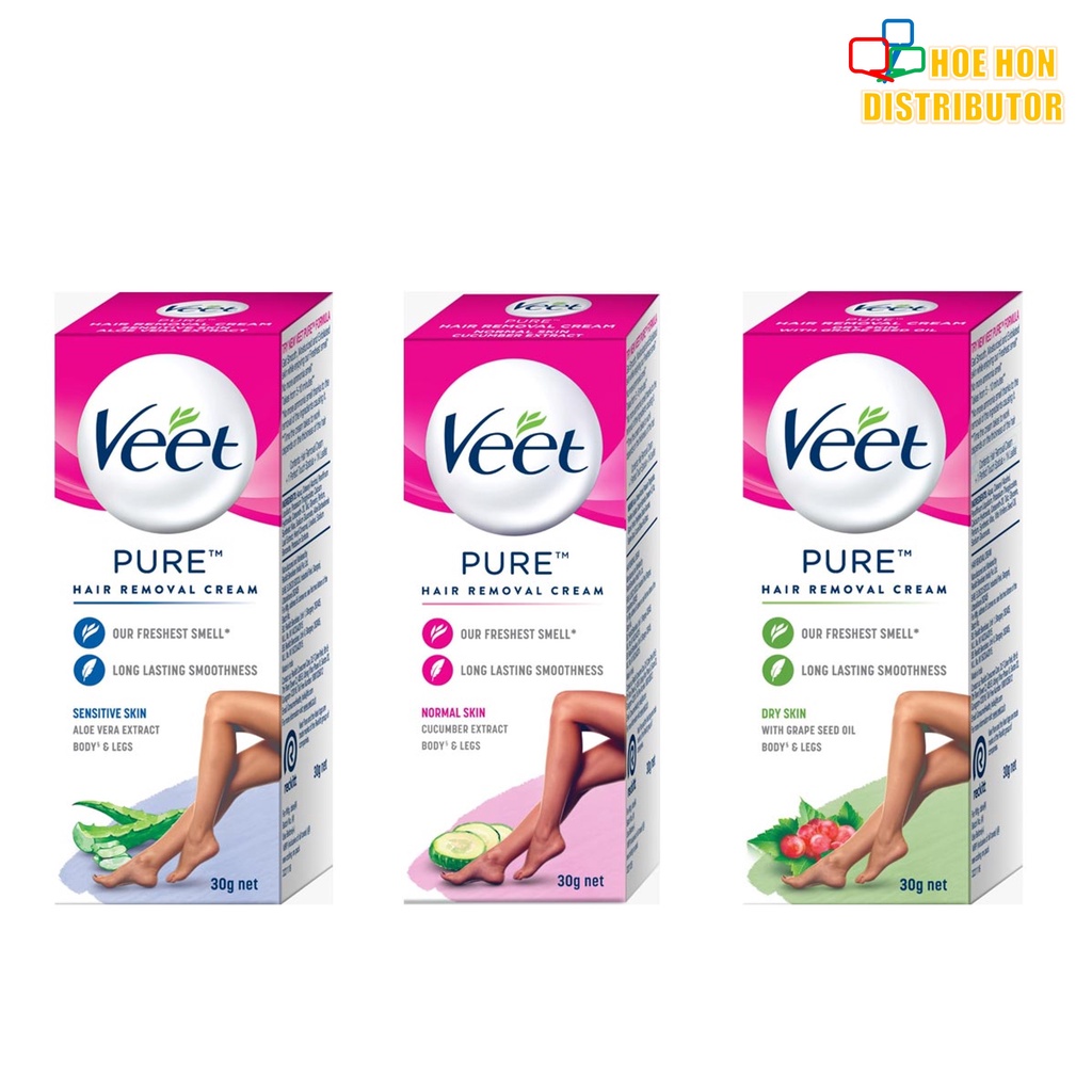 Veet Pure Hair Removal Cream Normal Dry Sensitive Skin 30g Shopee