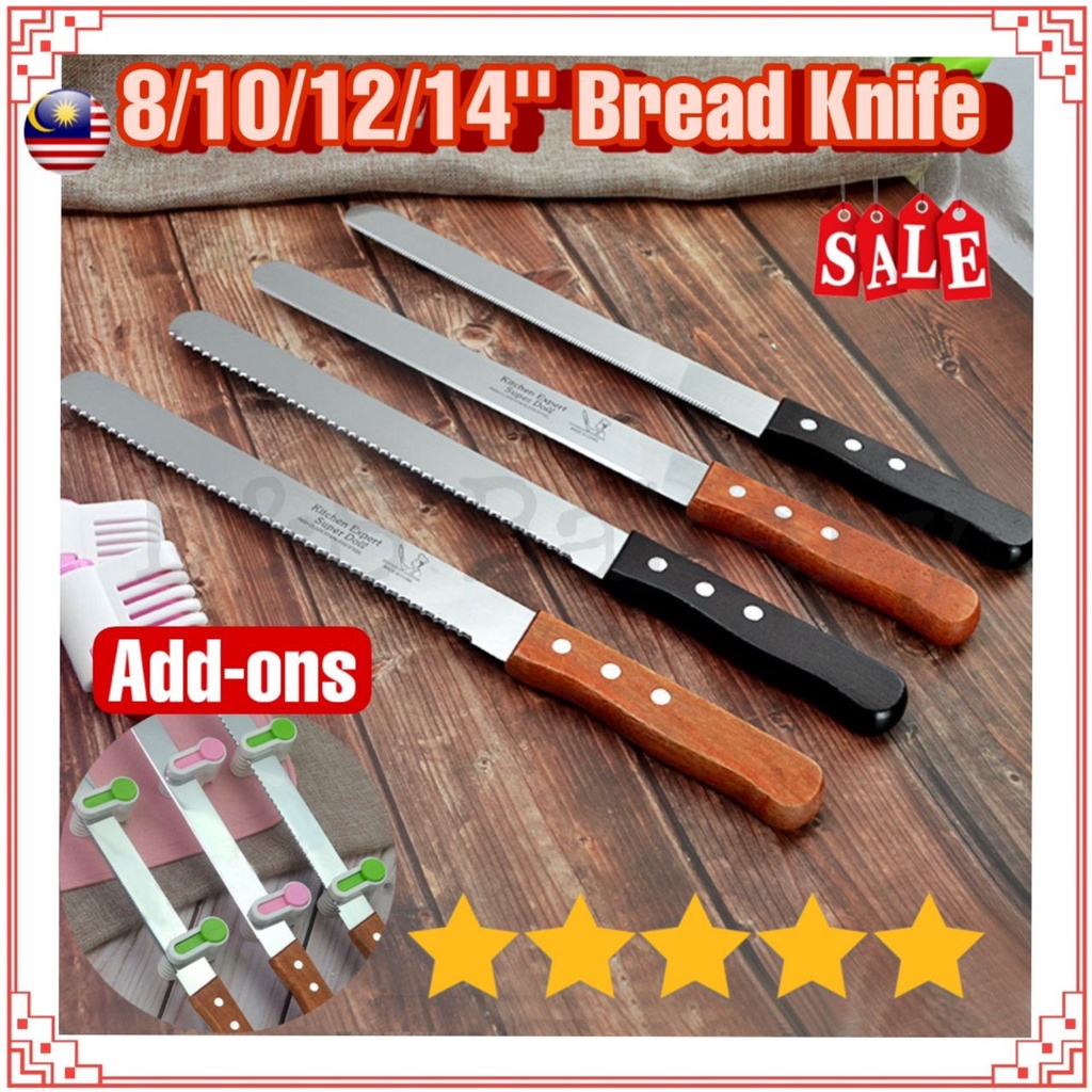 Masely 10inches Stainless Steel Bread Knife Wooden Handle Cake