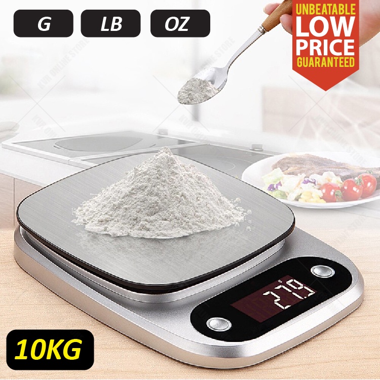 10KG LED Electronic Digital Kitchen Scale High Precision Baking Measure ...