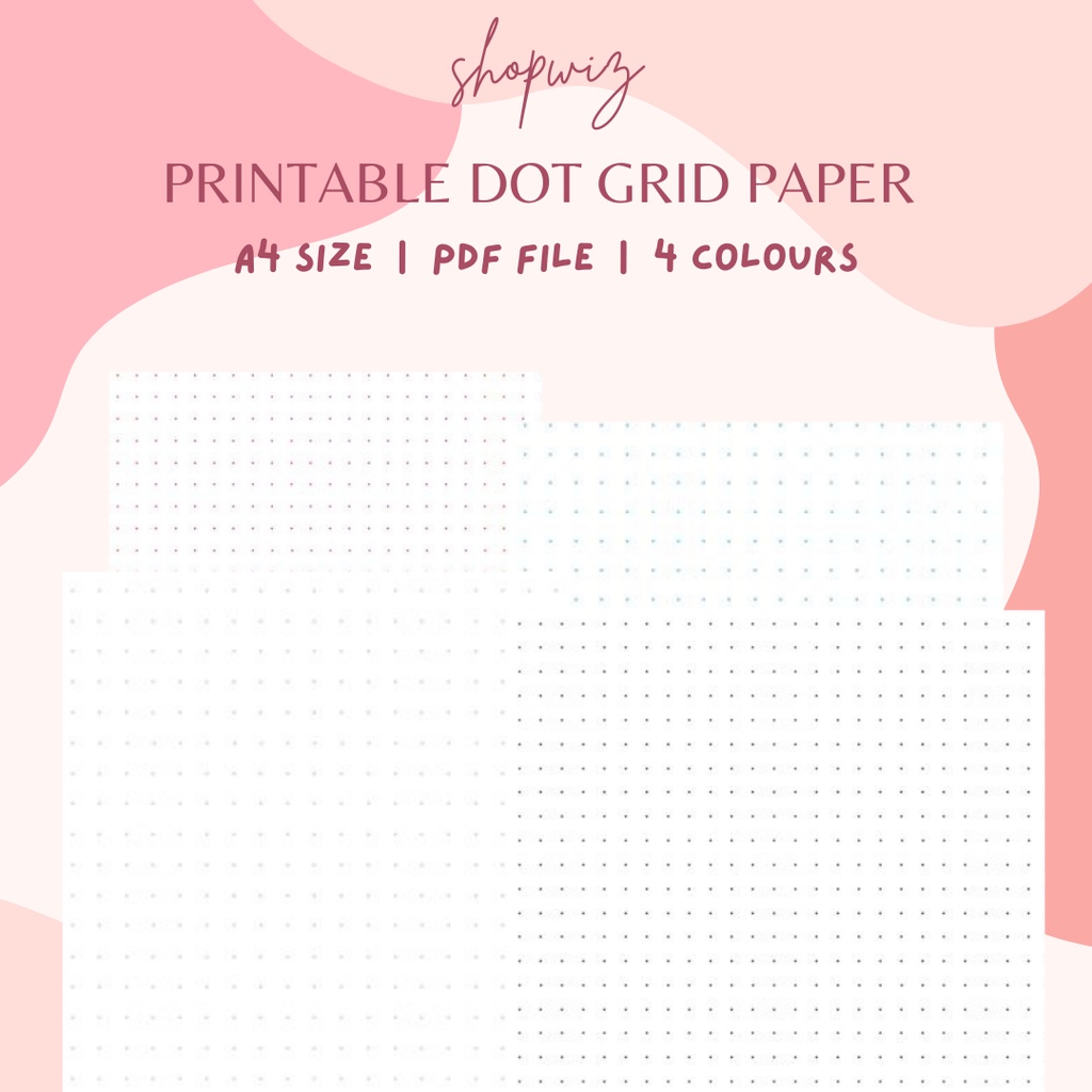 Printable Dot Grid Paper [PDF FILE] | A4 Size | 4 Color Available ...
