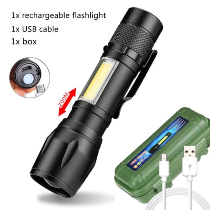 Mini Flashlight Rechargeable Usb Aluminum Alloy Led Bulbs Flashlights ...