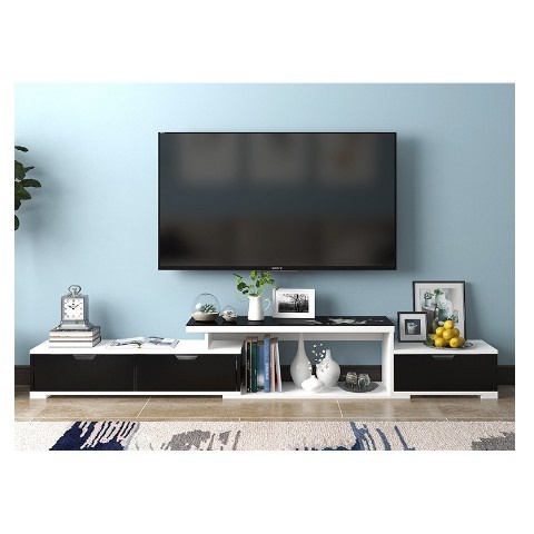 BLACK GLASS TOP Glass Top Cabinet TV Rack TV Kabinet TV Rak TV Meja TV ...