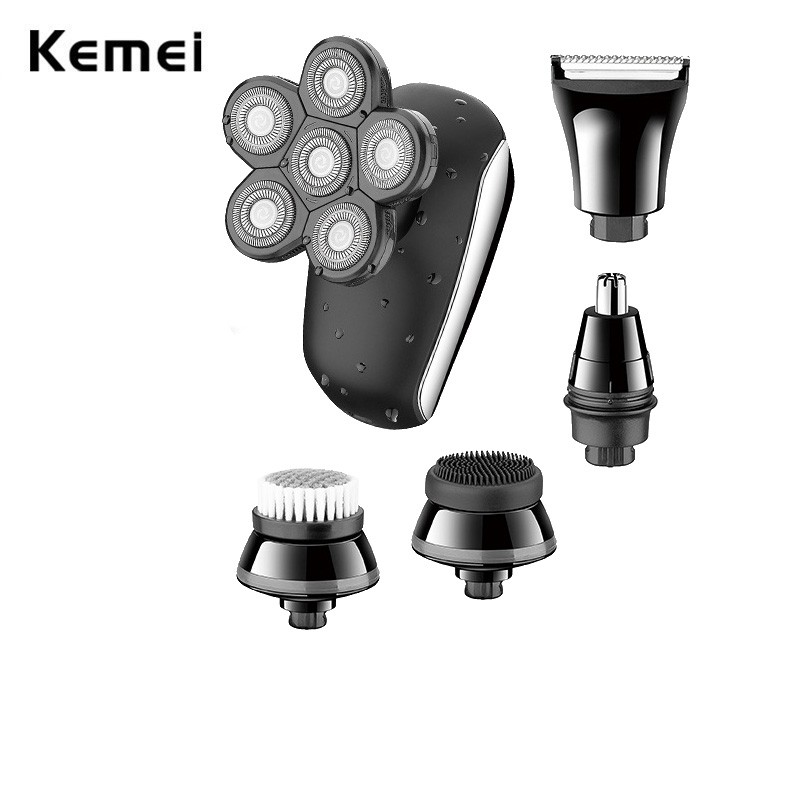 Kemei Men’s 5in1 Electric Head Shaver for Bald Men 6 Blade Heads
