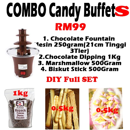 chocolate fountain DIY Full Pakej Combo Set | Shopee Malaysia