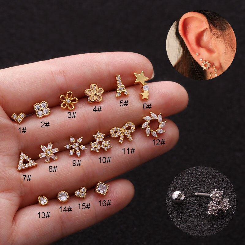 Triangle on sale tragus earring