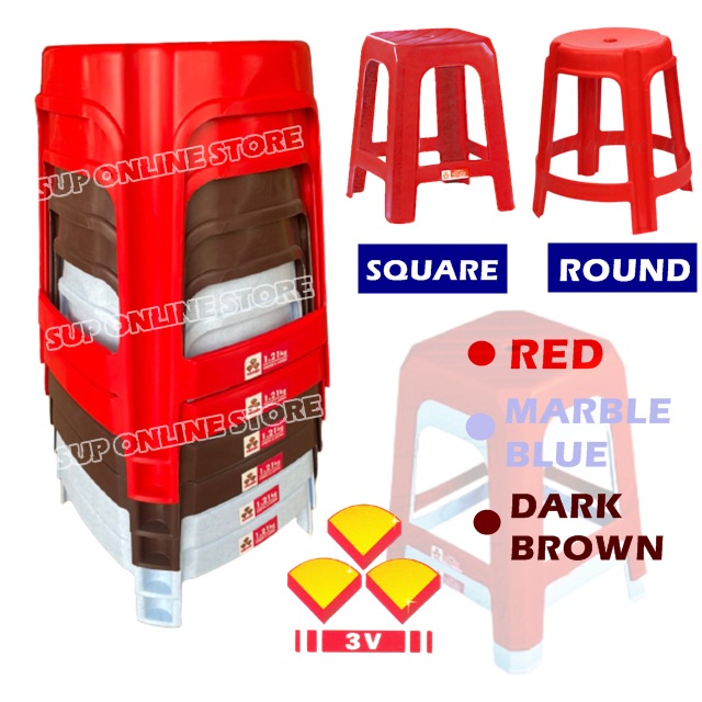 3V Plastic Stool / High Quality Bench Stool / Kerusi Bangku | Shopee ...
