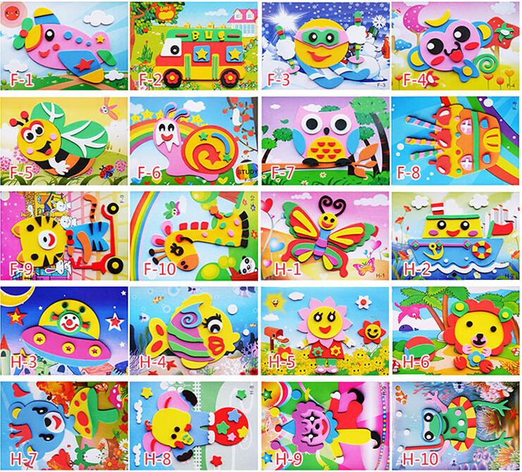 5Pcs 3D EVA Foam Sticker Puzzle Game DIY Cartoon Animal Learning ...