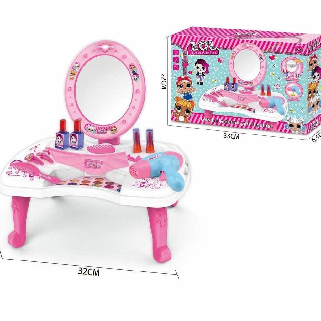Lol surprise doll vanity table mirror dresser table toys superworth Shopee Malaysia