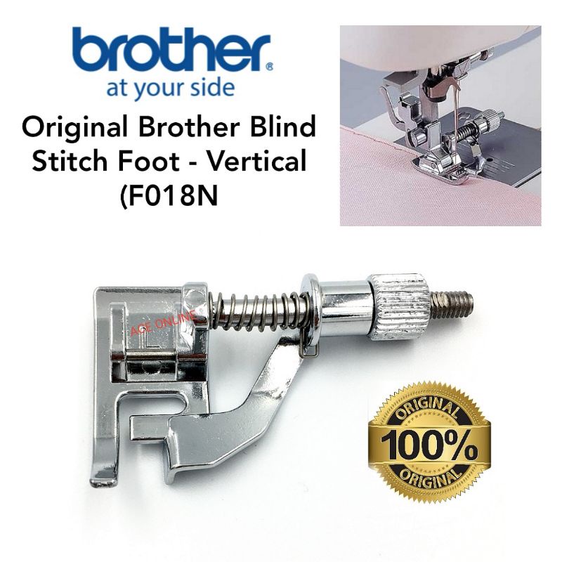 Original Brother Sewing Machine Blind Stitch Foot Vertical (F018N