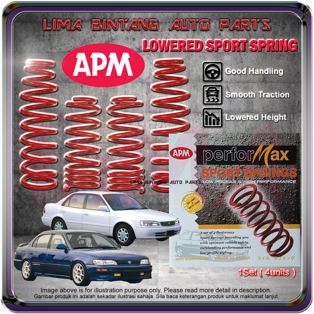 Toyota Corolla Ae Ae Seg Sport Spring Lower Coil Spring Apm Performax