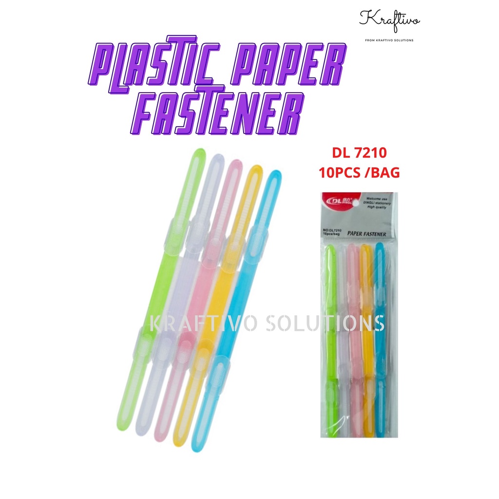 DINGLI Plastic Paper Fastener DL-7210 (10's/pack) Mix Colour Mix