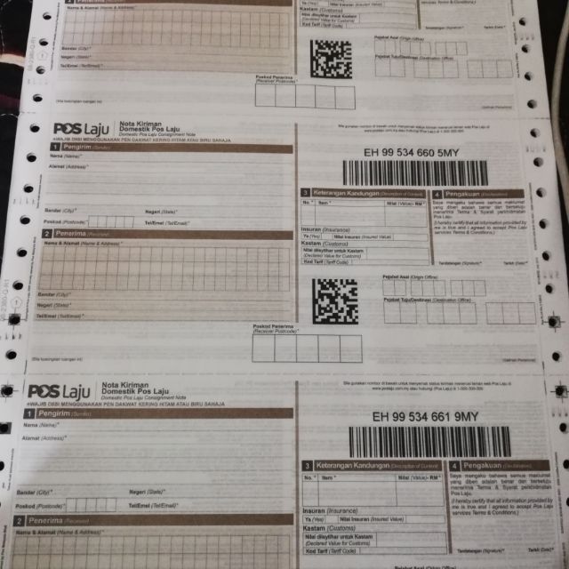 Poslaju Consignment Note 10pcs ( Brown) Shopee Malaysia