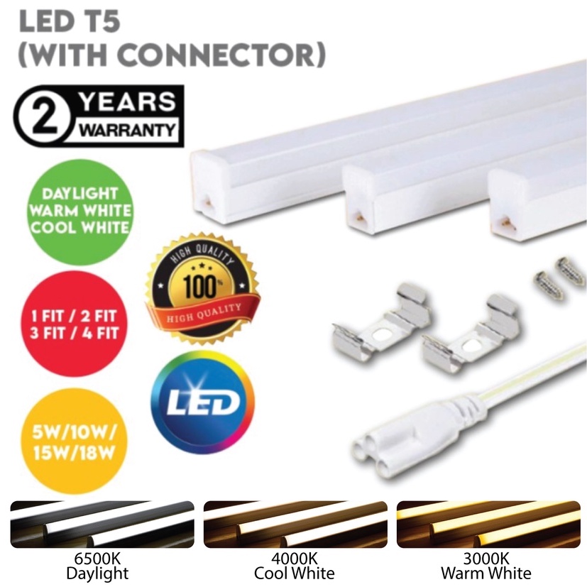 [2 Years Warranty] LED T5 Tube Light Lamp Bulb Complete Set Celling ...