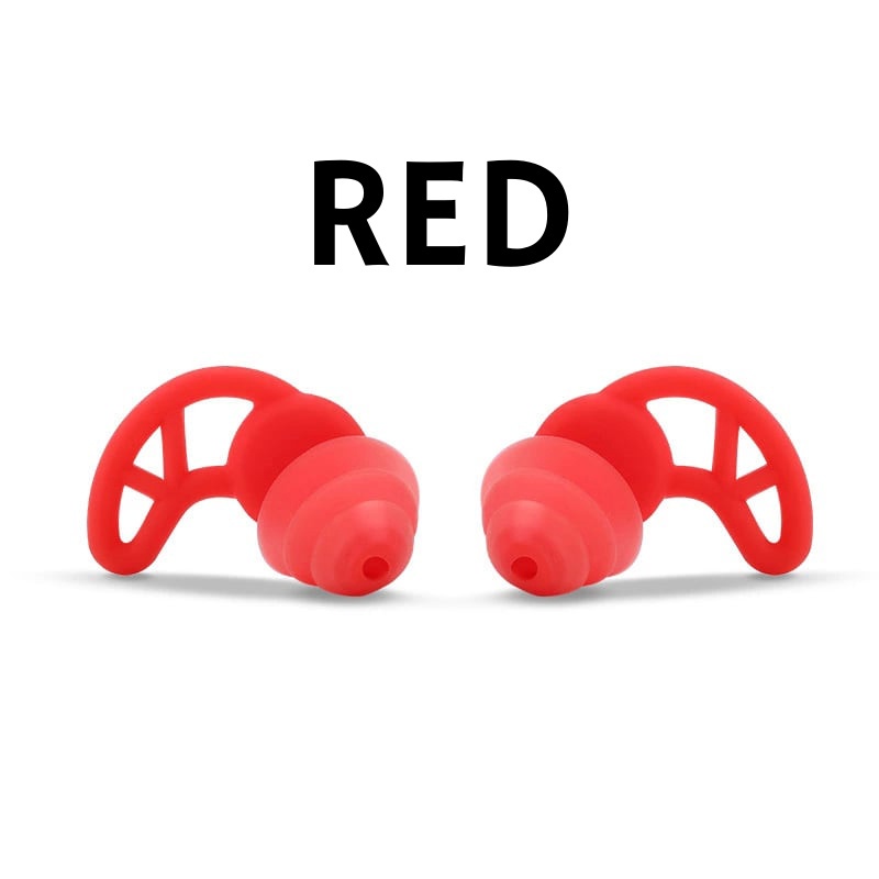 (1 PAIR) Anti Noise Foam Cone Ear Plugs Soft Silicone For Sleeping
