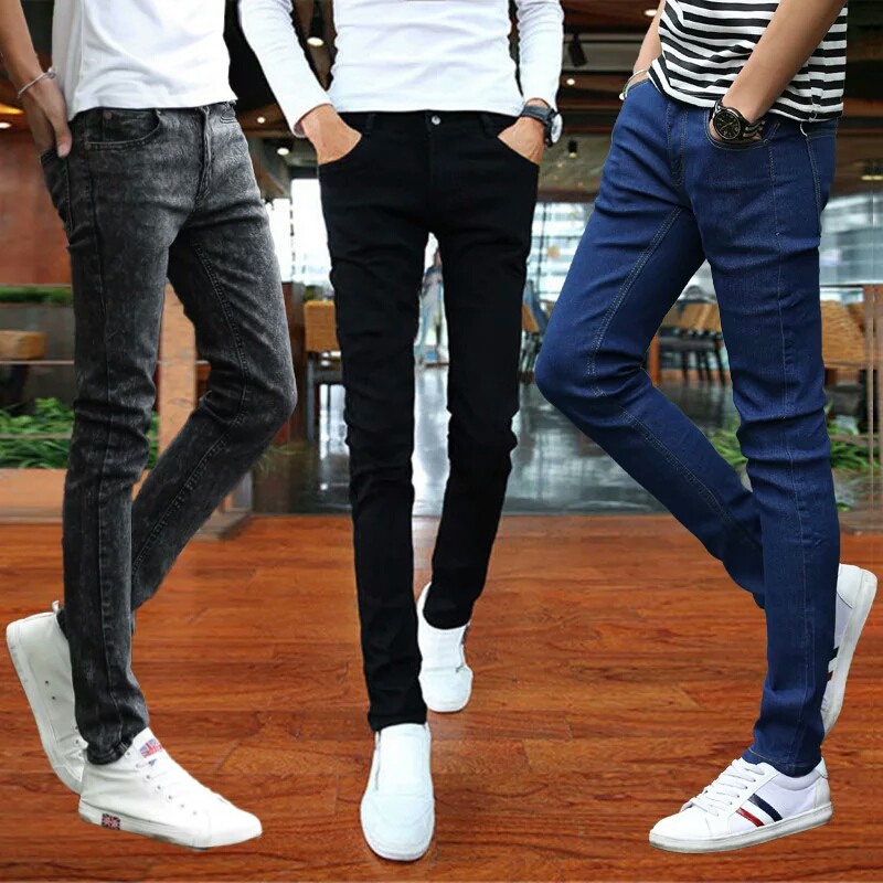 Men pants Jeans south korea fashion (Black/blue/grey) | Shopee Malaysia