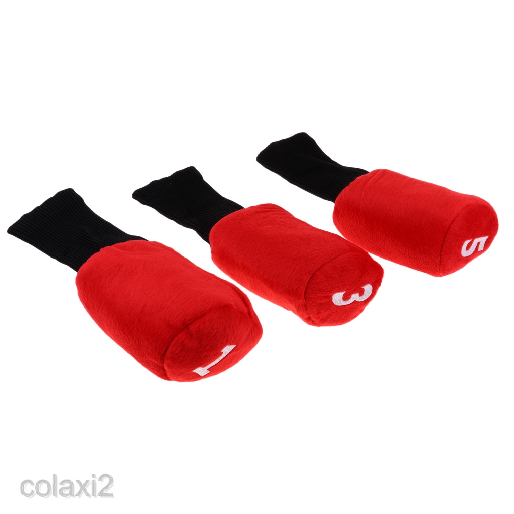 [colaxiefMY] Set of 3 Golf Club Head Covers 1, 3, 5 Driver Wood