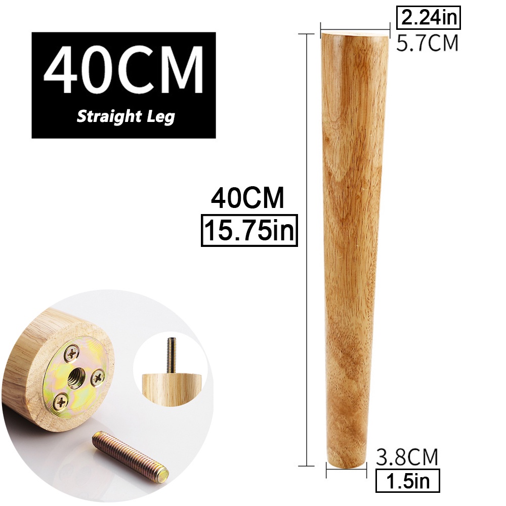 Nobao Oak Conical Furniture Leg M6/M8/M10 Screw Wood Sofa Leg for DIY