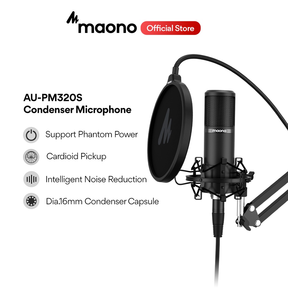 Maono AU-PM320S XLR Condenser Microphone Kit Professional Microphone ...