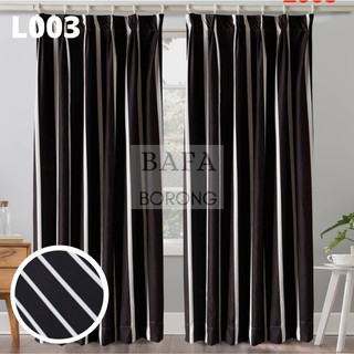 Spot clearance☎∋Langsir Tirai Curtain Semi Blackout Hook Type Modern  Langsir Tingkap Pintu Bilik Sliding Door Curtain Wi