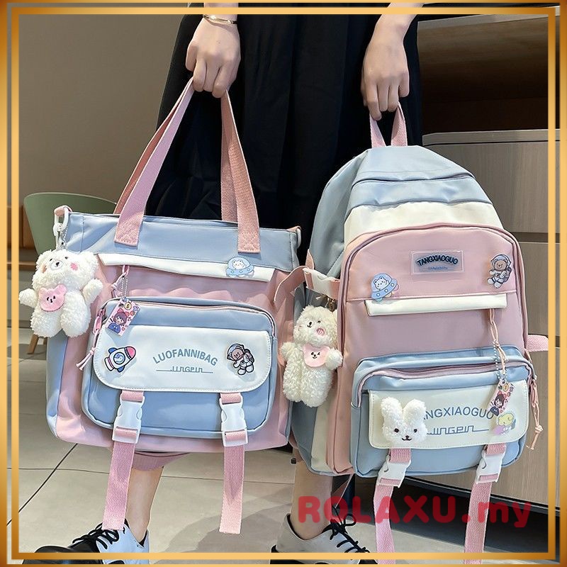 New arrivals school bag set 2 in 1 girl teenager bagpack women