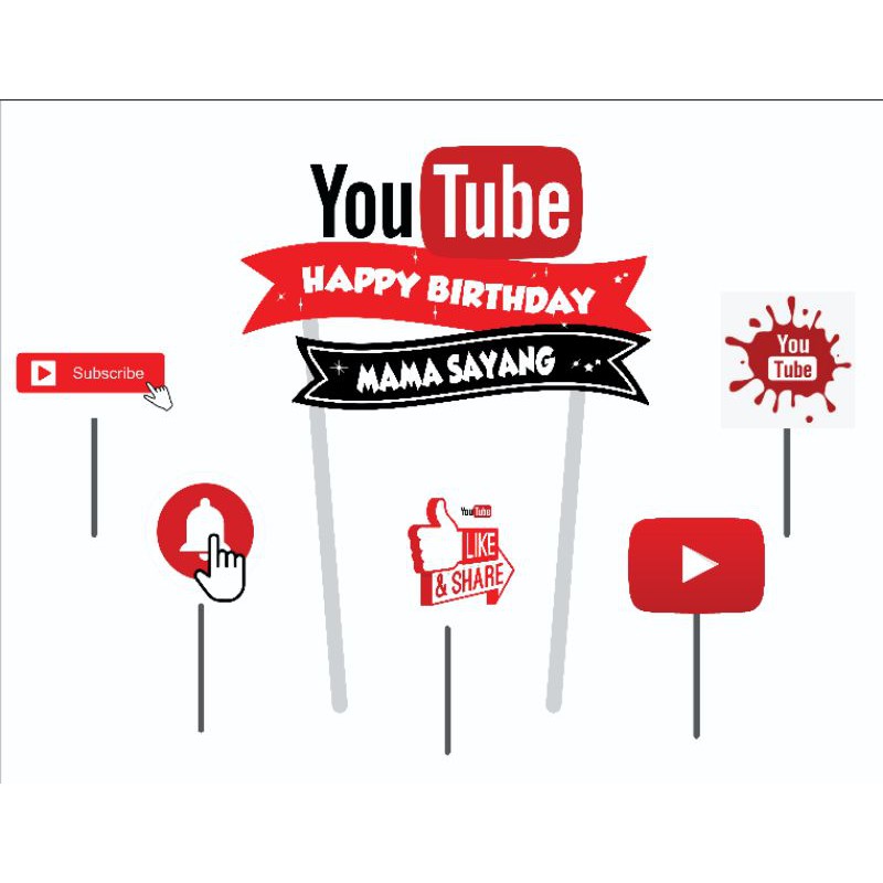 Youtube Cake Topper USES NAME | Shopee Malaysia