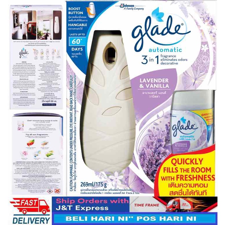 Glade Automatic 3 In 1 Spray Lavender And Vanilla Starter Kit 175g Shopee Malaysia 6159