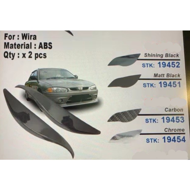 PROTON WIRA HEAD LAMP COVER / EYE LID COVER ( SHINING BLACK / MATT