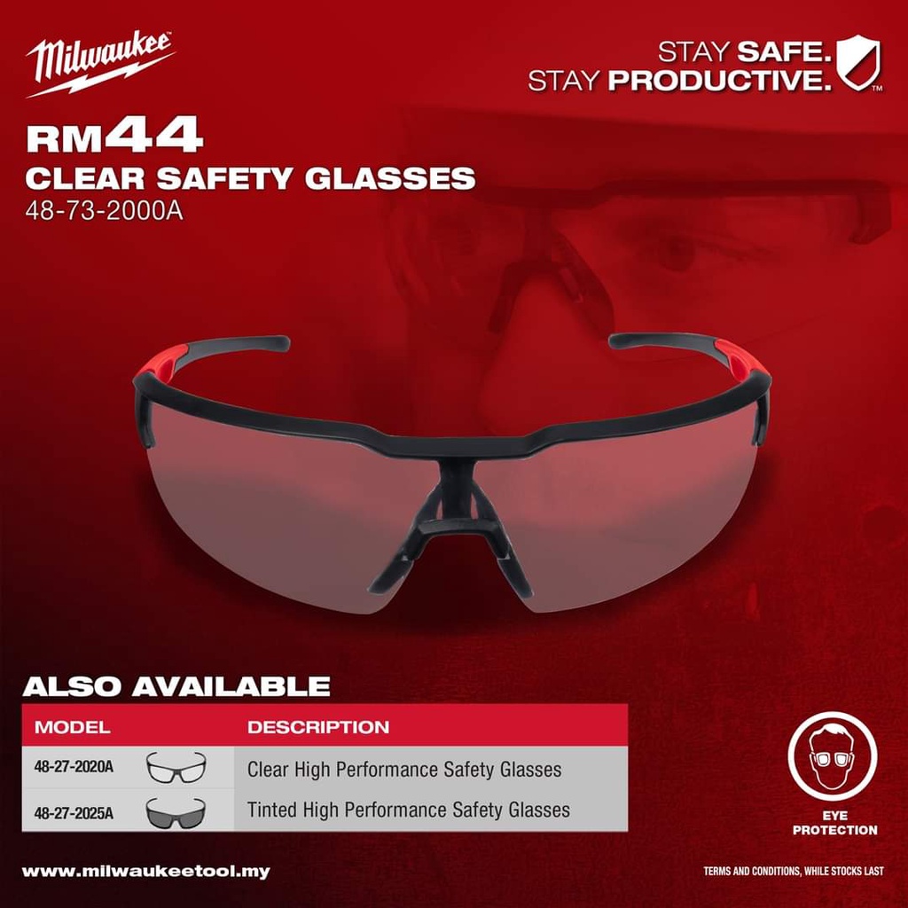 Milwaukee High Performance Safety Glasses (Clear/Tinted) 48732000A