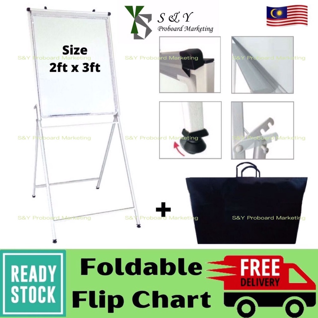 Flip Chart Board With Stand 2x3 Ea 