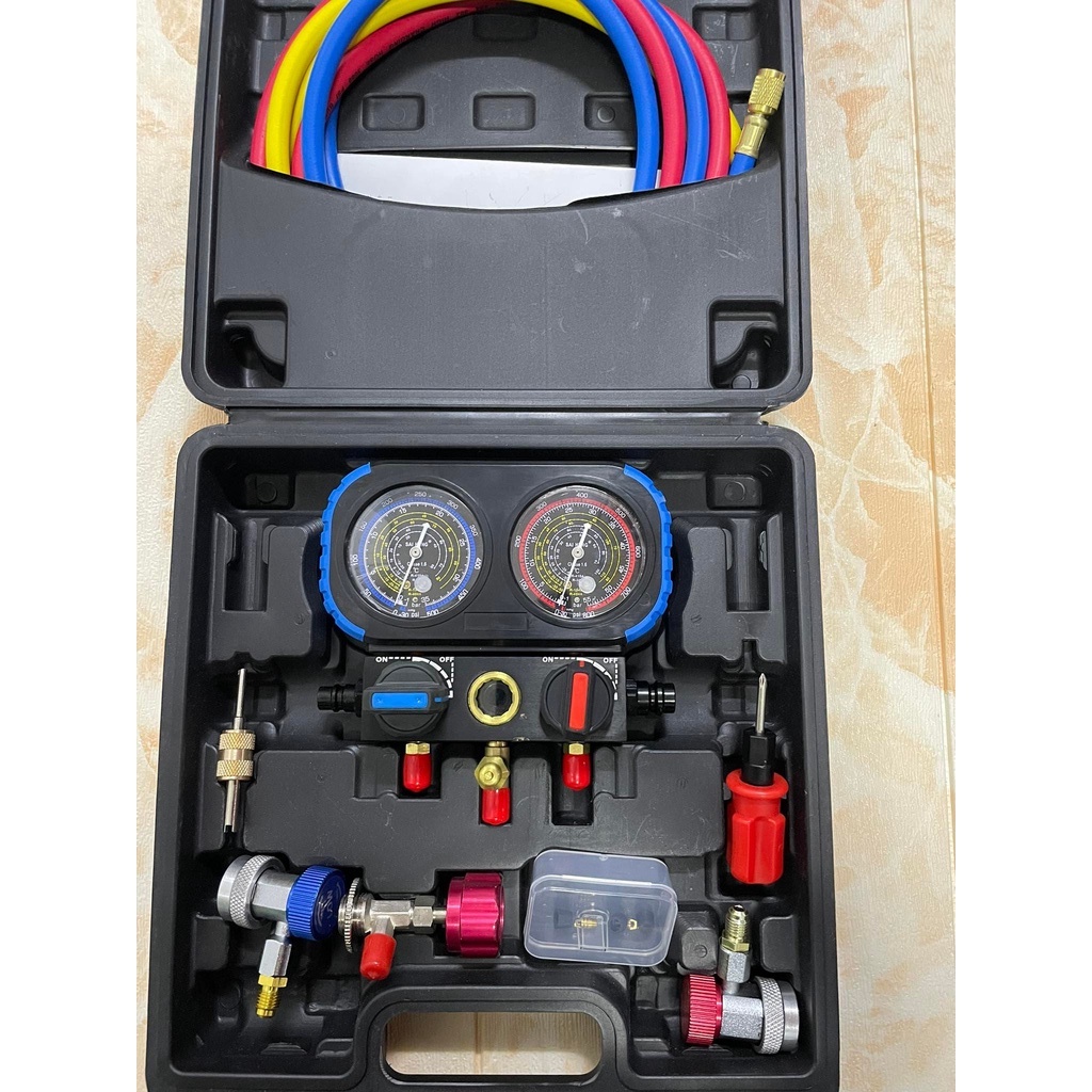BFO R134A A/C Diagnostic Manifold Gauge Kit With 5FT Hoses - Charging Set