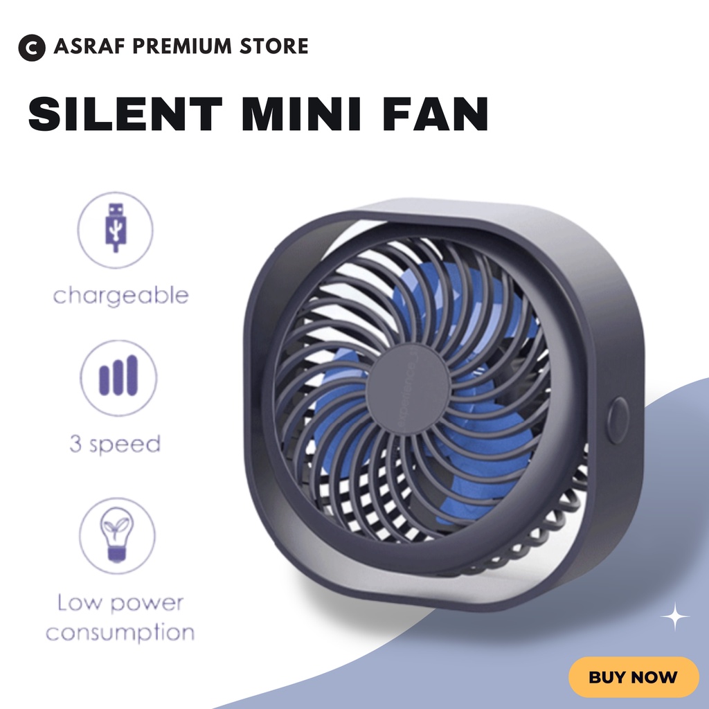 [Post 24H, M'sia Stock] Wired Mini Fan Mute 360 Degree Rotation ...
